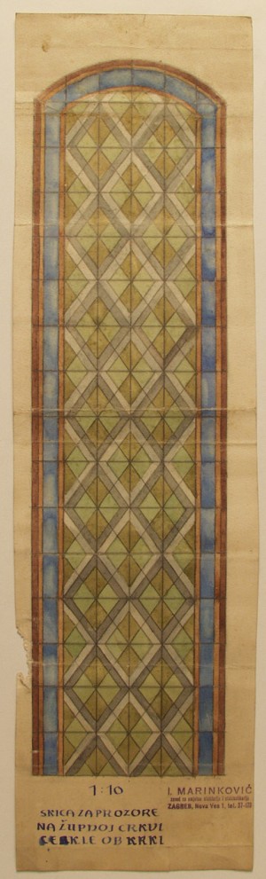 MUO-036260: crkveni geometrijski: skica za vitraj