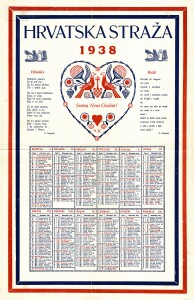 MUO-021218: HRVATSKA STRAŽA 1938: kalendar