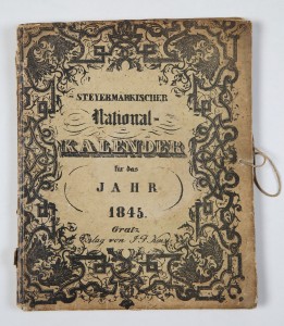 MUO-056378: Steyermärkischer National Kalendar für das Jahr 1845.: kalendar