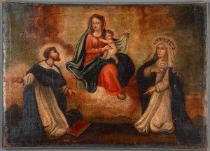 MUO-016326: Bogorodica s Isusom, sv. Dominikom i sv. Katarinom Sijenskom: slika