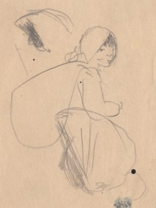 MUO-056513: Žena s vrećom: crtež