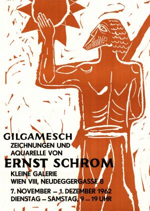 MUO-022149: GILGAMESCH ZEICHNUNGEN UND AQUARELLE VON ERNST SCHROM: plakat