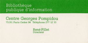 MUO-023560/26: Centre Georges Pompidou: posjetnica