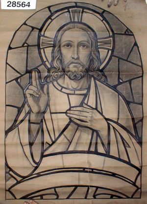 MUO-028564: Isus (poprsje): nacrt za vitraj