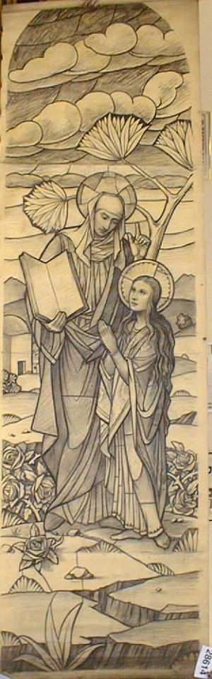 MUO-028614: Sv. Ana: nacrt za vitraj