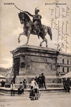 MUO-037172: Zagreb - Jelačićev spomenik: razglednica