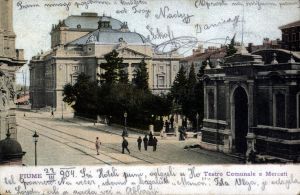 MUO-042489: Rijeka - Kazalište s tržnicom: razglednica