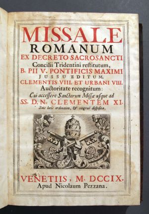 MUO-005268: Missale romanum ex decreto sacrosancti... Venetiis, MDCCIX: knjiga