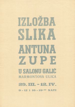 MUO-027301: Izložba slika Antuna Zupe: plakat