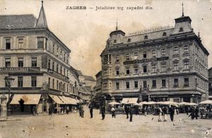 MUO-037156: Zagreb - Jelačićev trg; Palača Pongratz: razglednica