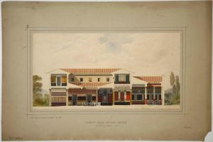 MUO-044423: Antička stambena kuća u Pompejima - presjek: arhitektonski nacrt