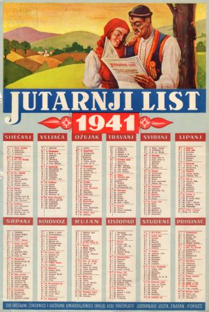 MUO-021224: JUTARNJI LIST 1941: kalendar