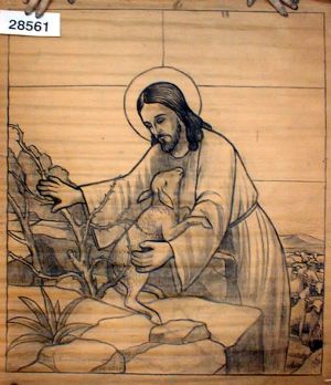 MUO-028561: Isus dobar pastir: nacrt za vitraj