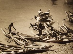 MUO-035624: Čamci, Rangoon, 1956.: fotografija