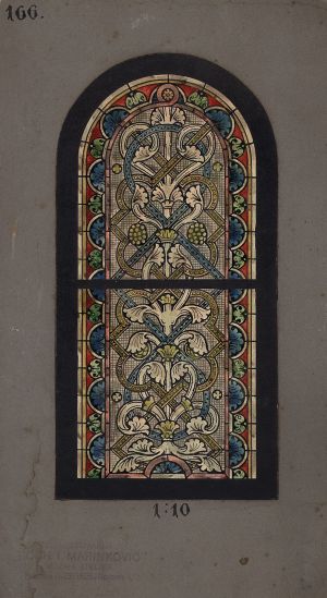 MUO-036185: crkveni prozor, Mače, Slatina: skica za vitraj