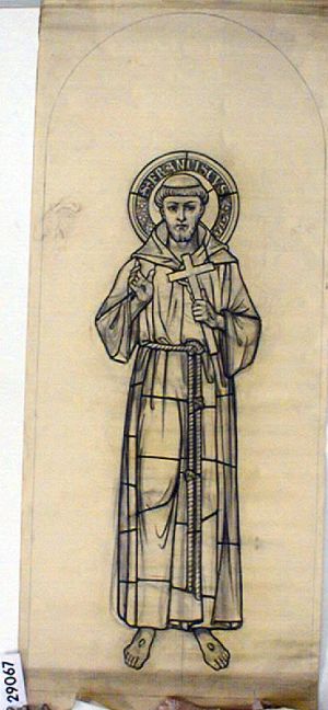 MUO-029067: sv.Franjo Asiški: nacrt za vitraj