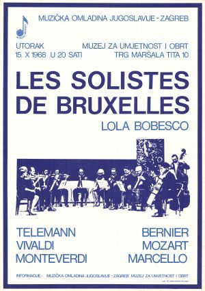 MUO-020303: Les solistes de bruxelles lola bobesco telemann vivaldi monteverdi bernier mozart marcello: plakat