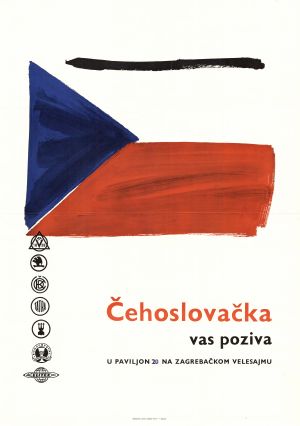 MUO-026896: Čehoslovačka vas poziva u paviljon 20 na Zagrebačkom velesajmu.: plakat