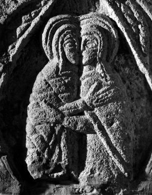 MUO-040007/06: Susret Marije i Elizabete : Plutej oltarne pregrade iz Sv. Nediljice u Zadru: fotografija
