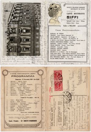 MUO-051019: Caffé Ristorante Biffi - razglednica i program nastupa: razglednica