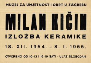 MUO-020045/01: Milan Kičin izložba keramike: plakat