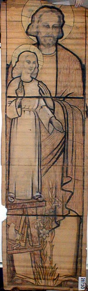 MUO-028730: Sv. Josip s Isusom: nacrt za vitraj