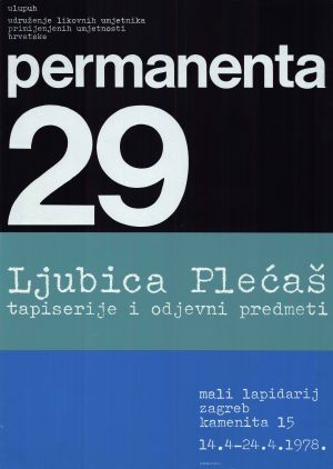 MUO-045765: Permanenta 29 - Ljubica Plećaš: plakat