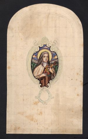 MUO-034635: Sv. Terezija (od djeteta Isusa): skica za vitraj