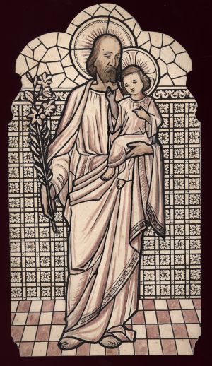 MUO-034598: Sv. Josip i Isus: skica za vitraj