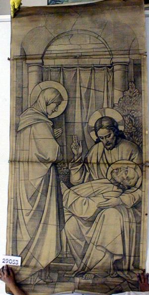 MUO-029053: Smrt sv.Josipa: nacrt za vitraj