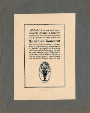 MUO-020938: 'Sloboda' hrv.obrtn i radn. pjevačko društvo u Zagrebu ...Društveni koncerat...31.svibnja 1913...: pozivnica