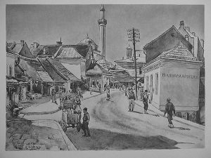 MUO-029894/29: Banja Luka: Ulica sa glavnom džamijom: grafika