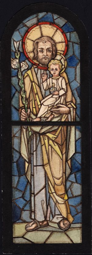 MUO-031576: Sv. Josip i Isus: skica za vitraj