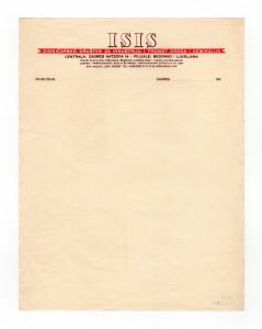 MUO-008307/54: ISIS dioničarsko društvo za industriju i promet droga i kemikalija: listovni papir