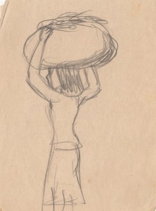 MUO-056511: Žena sa zavežljajem na glavi: crtež