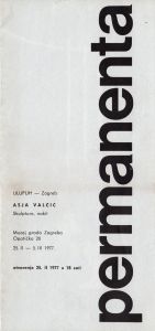 MUO-046720: Permanenta - Asja Valčić: deplijan izložbe