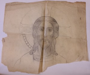 MUO-036341: Kristova glava: skica za mozaik