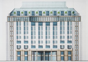 MUO-057450/05: Hotel Hilton Vienna Plaza (ranije Plaza Wien) - oblikovanje fasade, Schottenring 11, Beč: arhitektonski nacrt
