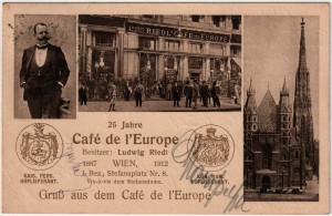 MUO-034745: Beč - Cafe de l'Europe: razglednica