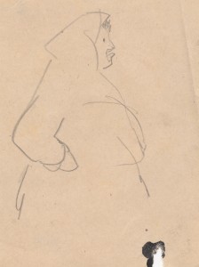 MUO-056499: Žena s maramom: crtež