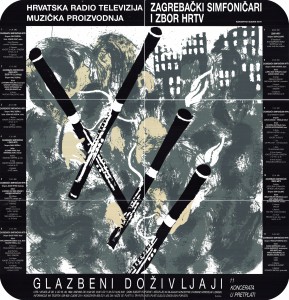 MUO-047553: ZAGREBAČKI SIMFONIČARI I ZBOR HRTV, ciklus GLAZBENI DOŽIVLJAJI (RAT U ORKESTRU), koncertna sezona ‘90./’91. najavni plakat: plakat