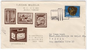 MUO-023572: TJEDAN MUZEJA 26.V-2.VI 1963. 'muzeji i turizam': poštanska omotnica