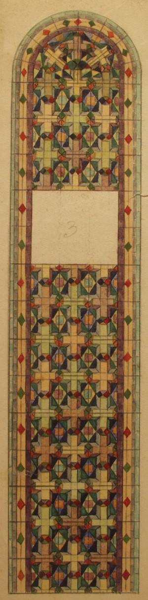 MUO-036259: crkveni geometrijski: skica za vitraj