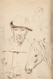 MUO-056439: Studije likova i konja: crtež