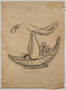 MUO-056345: Zdjela s voćem (skica za staklenu vazu): crtež