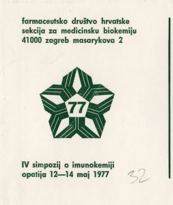 MUO-054565/02: IV simpozij o imunokemiji, Opatija 1977: predložak : zaštitni znak