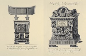 MUO-057436/84: Prikaz kurulskog stolca / Mramorna grobna urna, ukrašena najfinijim klesarijama: grafika