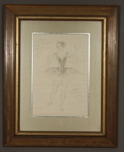 MUO-057236: Skica ženskog kostima za balet Trnoružica: crtež