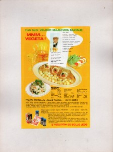 MUO-029636/04: Podravka MMM ... Vegeta! male tajne velikih majstora kuhinje... s Vegetom se bolje jede.: reklamni oglas