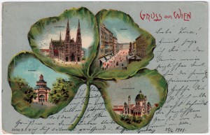 MUO-032339: Beč - Gradski motivi u listu djeteline: razglednica